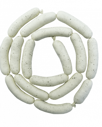 Partygirlande und textile Würstchenkette Aufschnitts Weißwurstkette als Halsschmuck getragen oder als Partygirlande überm Buffetttisch drapiert, ist garantiert ein Hingucker und ein Muss für jedes Wiesenfest. Unser dekoratives Exemplar besteht aus acht appetitlich verketteten Einzelwürsten. Das Oberflächenmaterial ist cremefarbenes Lycra, welches handbesprenkelt wurde. Füllwatte verleiht der Weißwurstgirlande ihren knackigen Griff. Die Wurstenden sind mit einer Kunstfaserschnur handversiegelt.