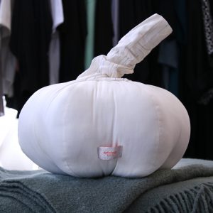 Aufschitt-Berlin-knoblauchkissen-Stoffkissen-Knoblauch-Textil-tipsandtricks-Unpick-Label-2024-weißes-schönes-Designerkissen-für-knoblauchliebhaber